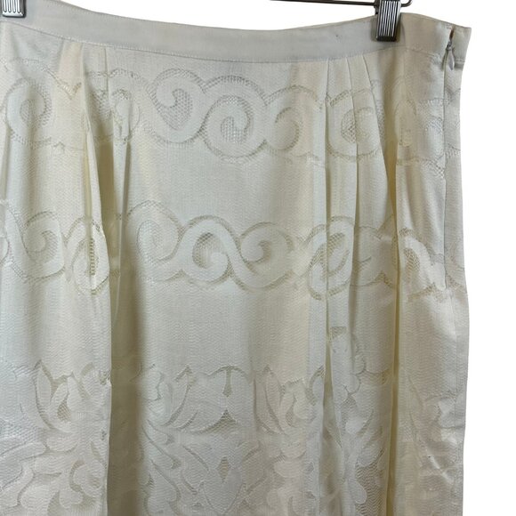 J. Crew Midi White Ornate Lace Skirt Size 12 - Picture 2 of 9